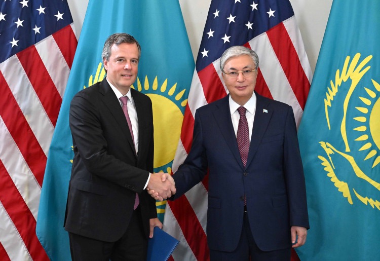 President Kassym-Jomart Tokayev with CEO Rafael Santana